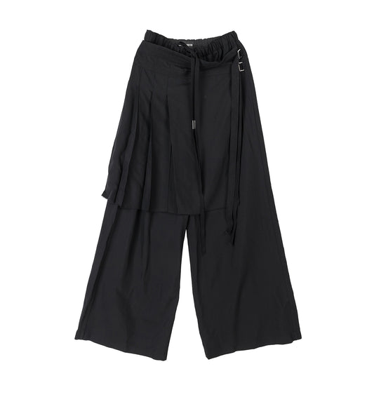 ERKE COMFORT LOUNGE PANTS WITH BELTED APRON BLACK