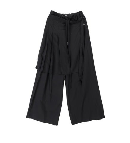 ERKE COMFORT LOUNGE PANTS WITH BELTED APRON BLACK