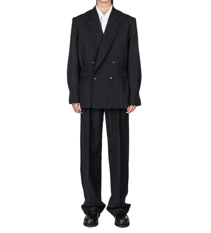 TARHOS PLEATED TROUSER MIDNIGHT BLACK