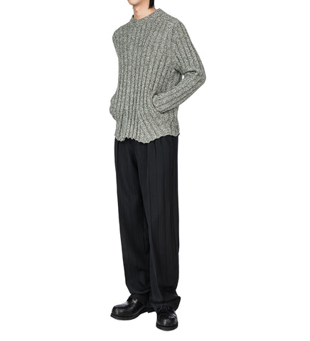 TARHOS PLEATED TROUSER MIDNIGHT BLACK