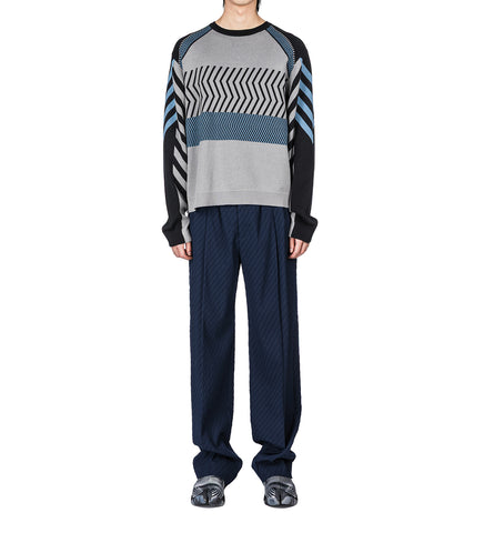 GIZI PANELLED JUMPER BLACK/GREY/BLUE