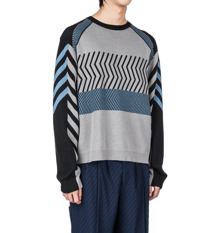 GIZI PANELLED JUMPER BLACK/GREY/BLUE