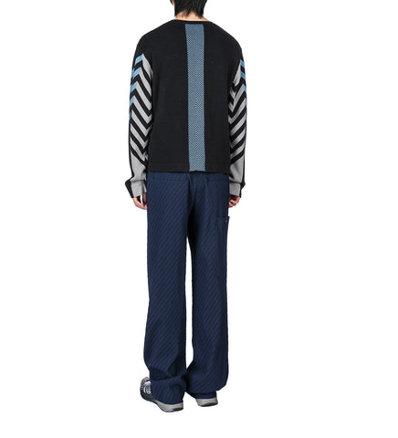 GIZI PANELLED JUMPER BLACK/GREY/BLUE