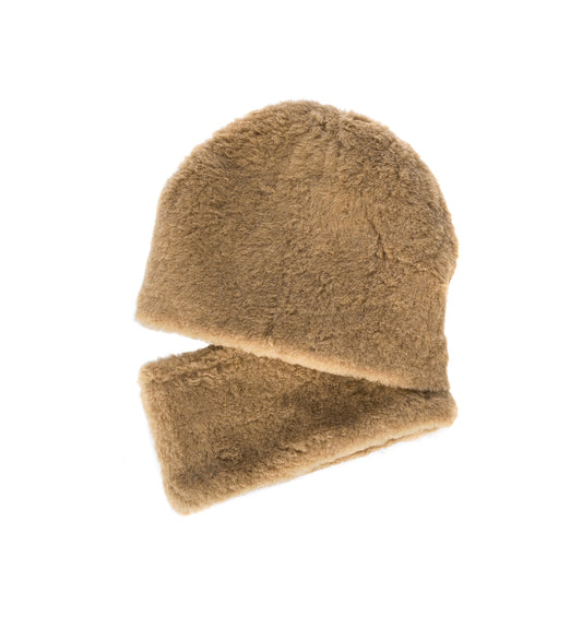 SNOOD DUSTY NATURAL CURLY WOOL