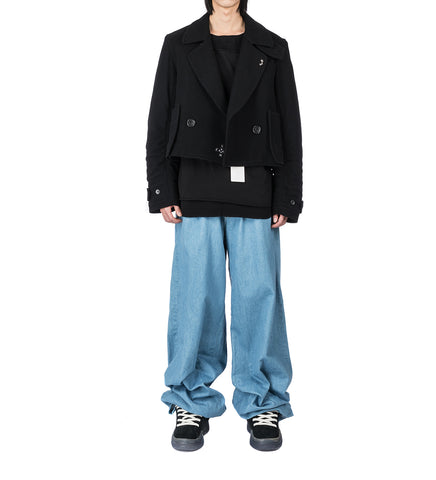 CROPPED PEACOAT BLACK
