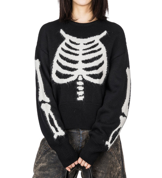 SKELETON SWEATER BLACK