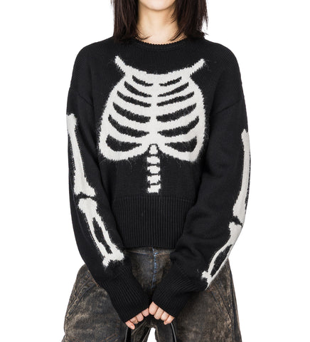 SKELETON SWEATER BLACK