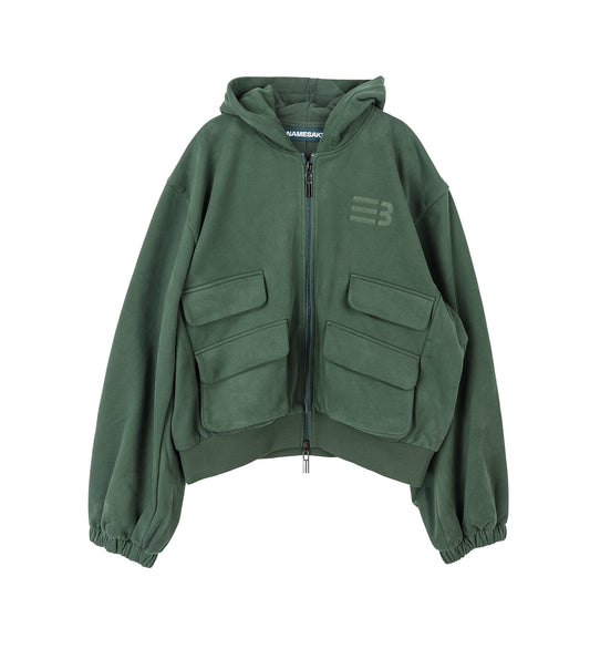 HUGO GLOBE ZIP HOODIE FOG NAUTICA