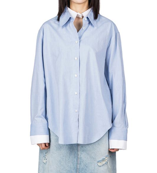 SITARA MELANGE COTTON SHIRTING LIGHT BLUE/WHITE