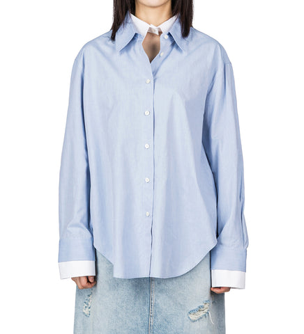 SITARA MELANGE COTTON SHIRTING LIGHT BLUE/WHITE