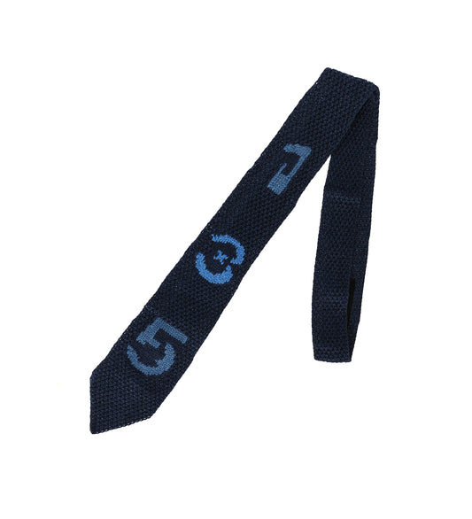 NUMERO KNIT TIE DEPTH BLUE