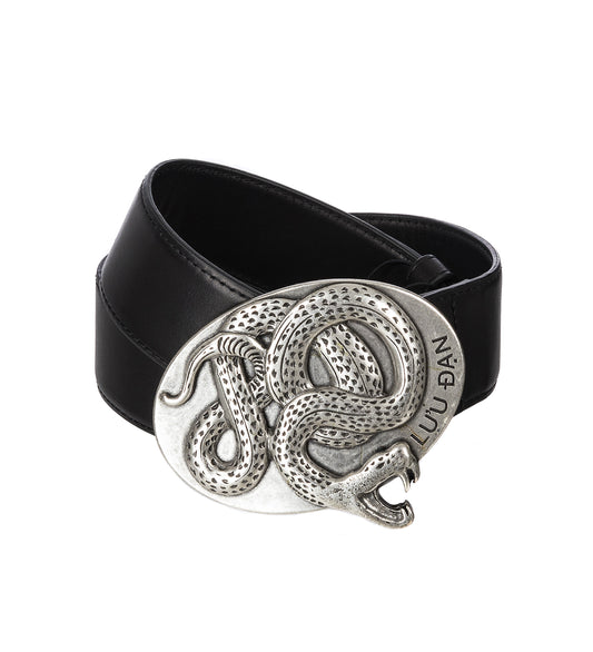 TWISTED SNAKE COWBOY BELT BLACK