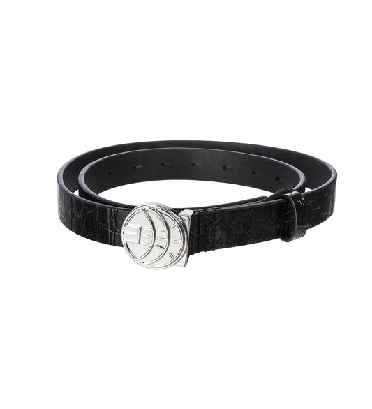 N3 GLOBE LOGO BELT PYTHON NOIR