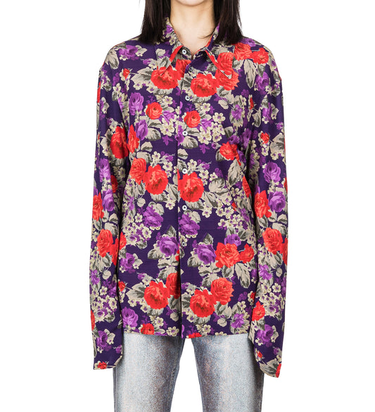 SHIRAZ LS FLORAL MULTI PURPLE