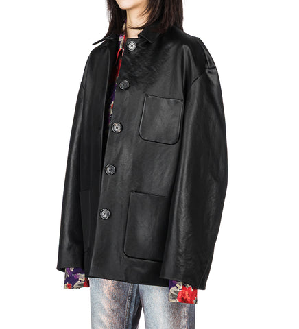 OVANA STRUCTURED SATIN BLACK