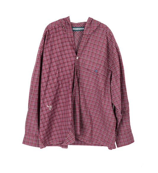 RUS TWIST HOODED SHIRT SUNSET RED PLAID