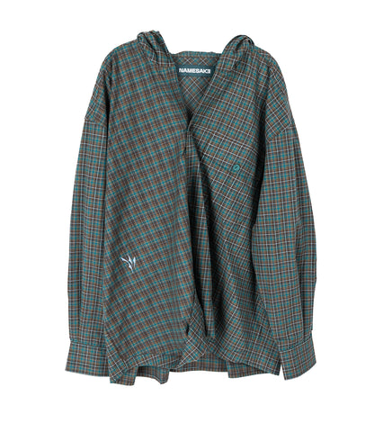 RUS TWIST HOODED SHIRT TERRAIN GREEN PLAID