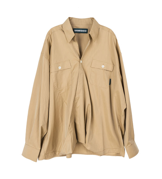 RUS TWIST COLLAR SHIRT PANCAKE KHAKI