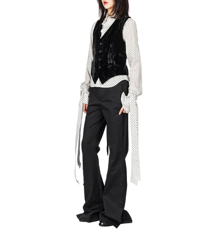 ENYA SLIM FIT BOOTCUT TROUSERS BLACK