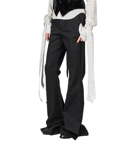 ENYA SLIM FIT BOOTCUT TROUSERS BLACK