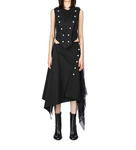 GINA TAILORED WAISTCOAT BLACK