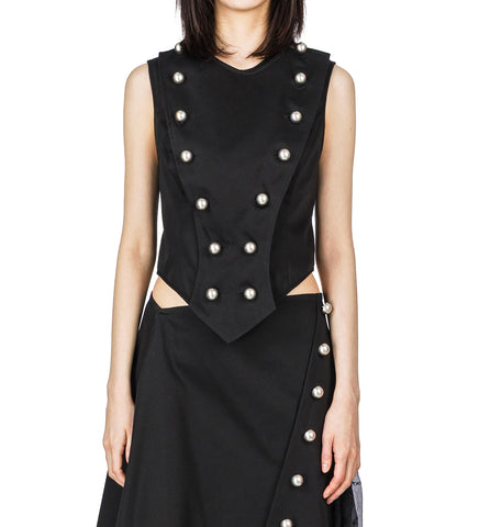 GINA TAILORED WAISTCOAT BLACK