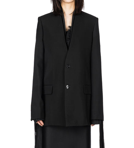 JOLI STRAIGHT COLLARLESS JACKET BLACK