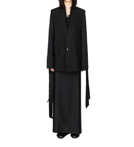 JOLI STRAIGHT COLLARLESS JACKET BLACK