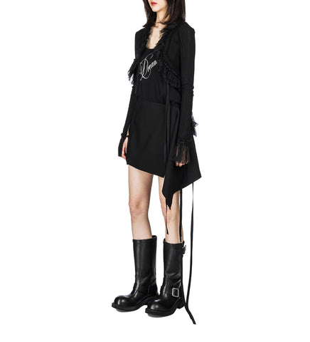 JOLIEN MINI WRAP SKIRT BLACK