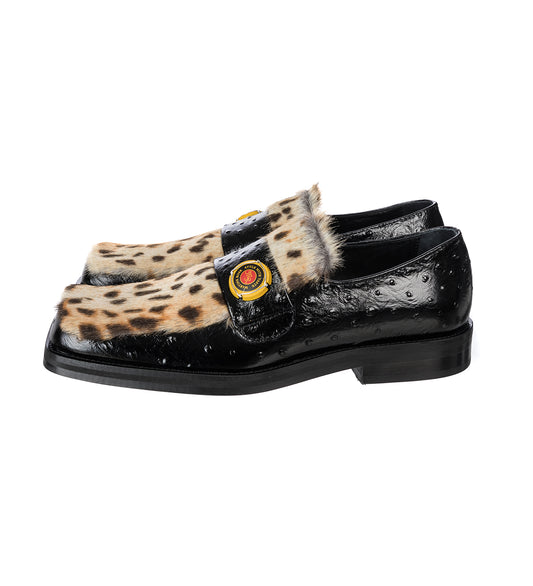 CHAMPAGNE CAP SQUARE TOE LOAFER BLACK