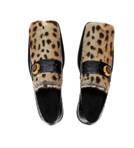 CHAMPAGNE CAP SQUARE TOE LOAFER BLACK