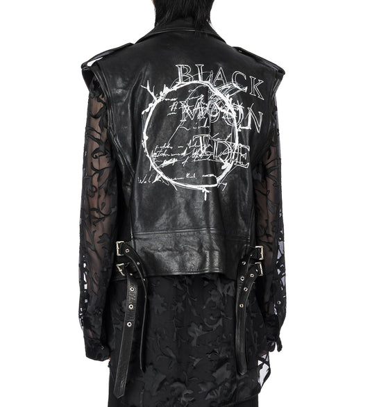 FALTIN SLEEVELESS PERFECTO WITH BLACK MOON TIDE PRINT BLACK