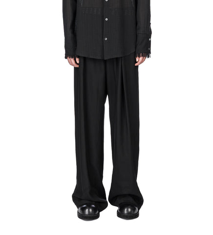 BOTEL WIDE LEG PLEATED TROUSERS BLACK