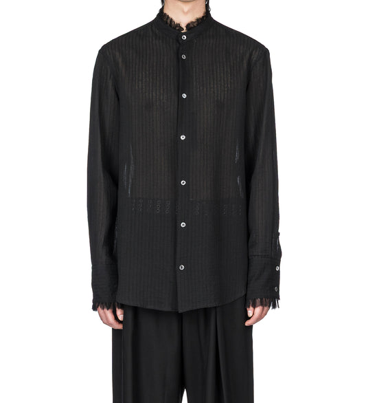 FLOSI STAND COLLAR STANDARD SHIRT BLACK