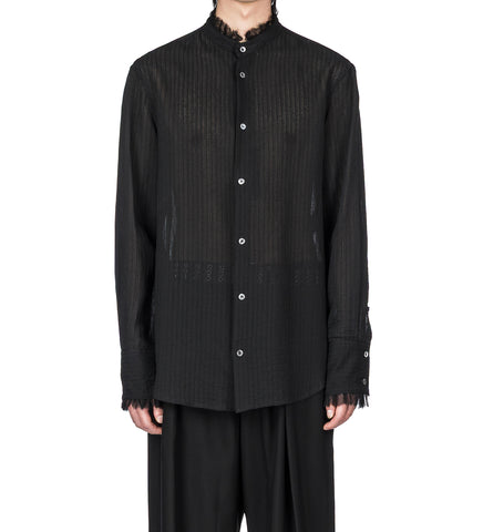 FLOSI STAND COLLAR STANDARD SHIRT BLACK
