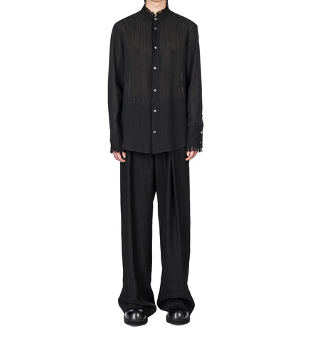 FLOSI STAND COLLAR STANDARD SHIRT BLACK