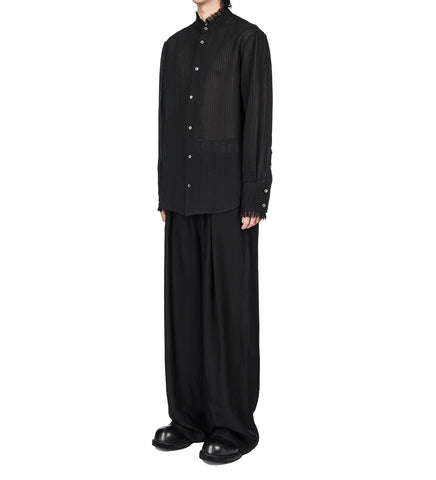FLOSI STAND COLLAR STANDARD SHIRT BLACK