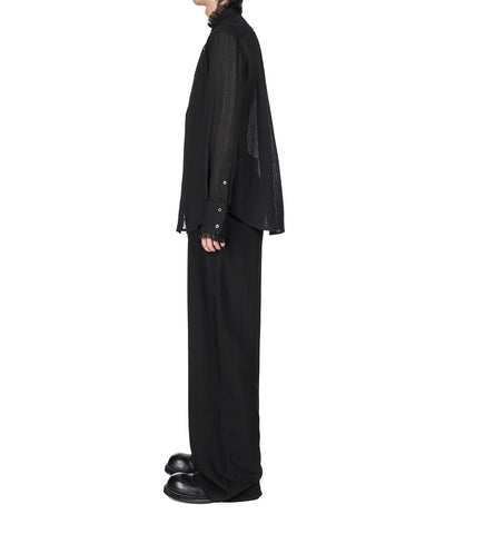 FLOSI STAND COLLAR STANDARD SHIRT BLACK