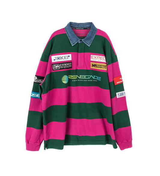 RUGBY POLO PURPLE/GREEN