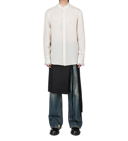 FLOSI STAND COLLAR STANDARD SHIRT CHALK