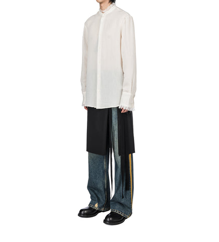 FLOSI STAND COLLAR STANDARD SHIRT CHALK