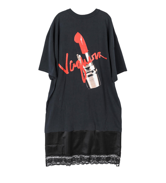 SLIP SKIRT TALL TEE FADED BLACK