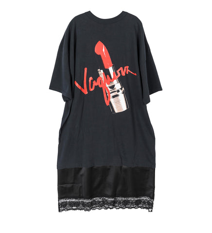SLIP SKIRT TALL TEE FADED BLACK