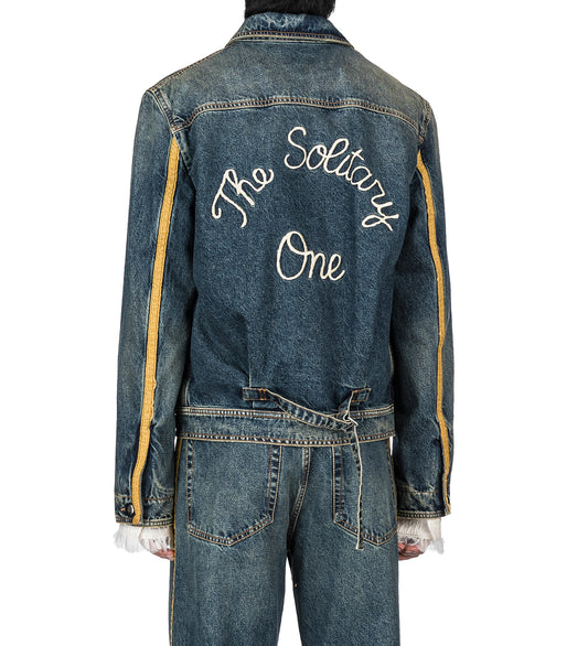 ROCCO SLIM FIT ZIPPED BLOUSON MID BLUE