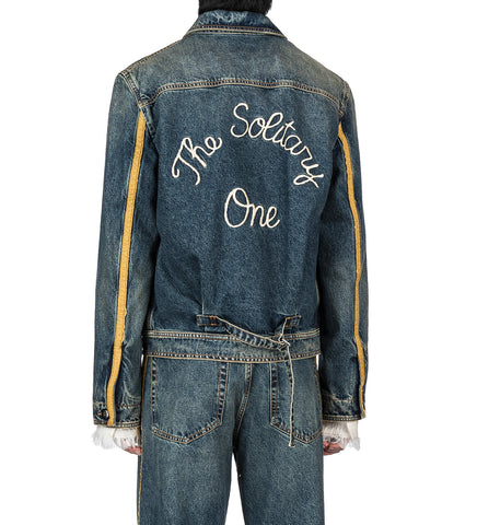 ROCCO SLIM FIT ZIPPED BLOUSON MID BLUE
