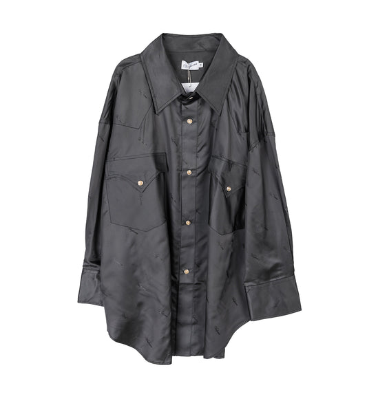 WESTERN BUTTON DOWN SHIRT DARK GREY