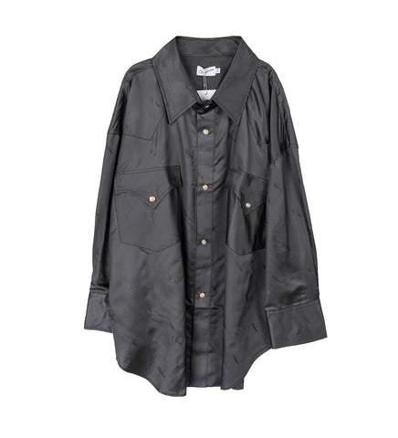 WESTERN BUTTON DOWN SHIRT DARK GREY
