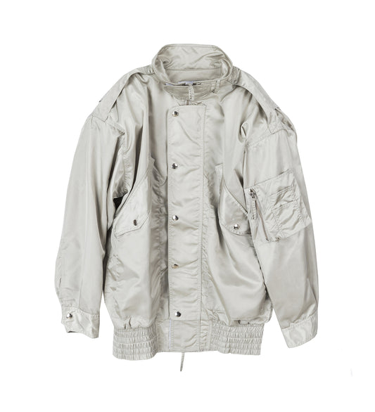 OVERSIZED FLIGHT JACKET LIGHT GREY