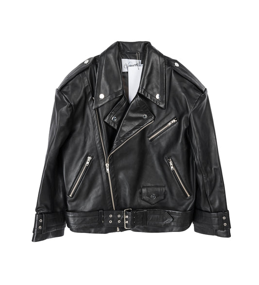 OVERSIZED MOTO JACKET BLACK