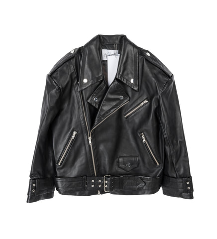 OVERSIZED MOTO JACKET BLACK